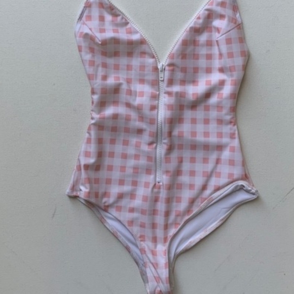 FL+L Bonnie Pink Gingham One Piece Swimsuit S - Picture 6 of 6